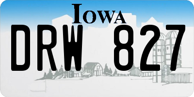 IA license plate DRW827