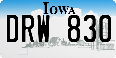 IA license plate DRW830