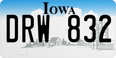 IA license plate DRW832