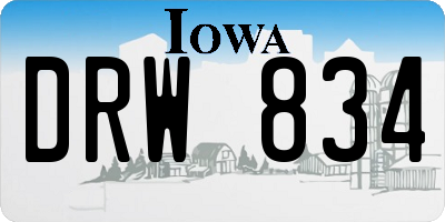 IA license plate DRW834