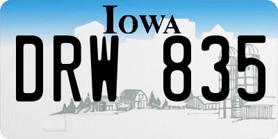 IA license plate DRW835