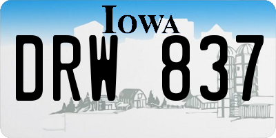 IA license plate DRW837