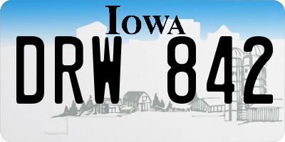 IA license plate DRW842