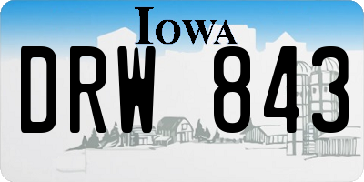 IA license plate DRW843