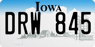 IA license plate DRW845