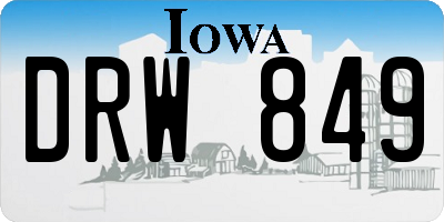 IA license plate DRW849