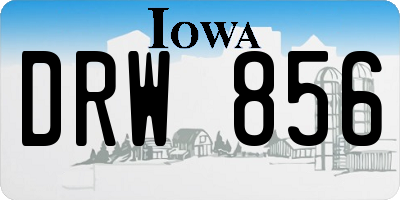 IA license plate DRW856