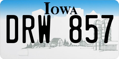 IA license plate DRW857