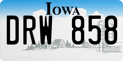 IA license plate DRW858