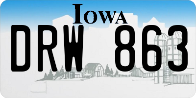 IA license plate DRW863