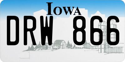 IA license plate DRW866