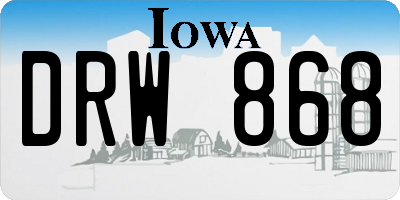 IA license plate DRW868