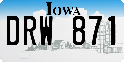 IA license plate DRW871