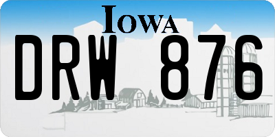 IA license plate DRW876