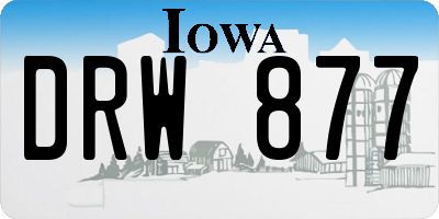 IA license plate DRW877
