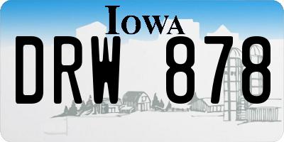IA license plate DRW878