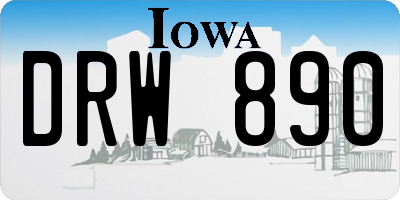 IA license plate DRW890