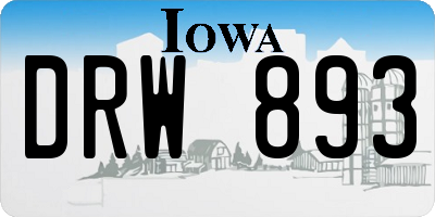 IA license plate DRW893