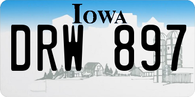 IA license plate DRW897