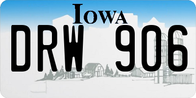 IA license plate DRW906