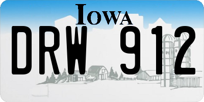 IA license plate DRW912