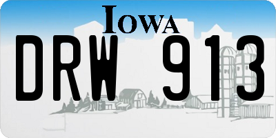 IA license plate DRW913
