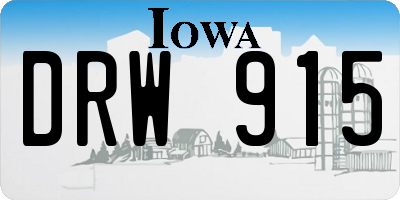 IA license plate DRW915