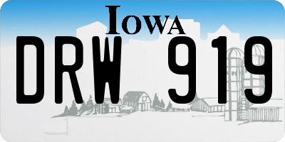 IA license plate DRW919