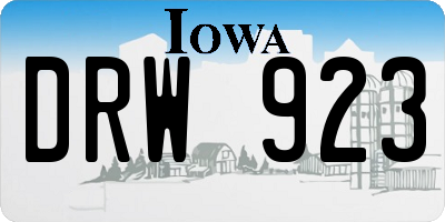 IA license plate DRW923