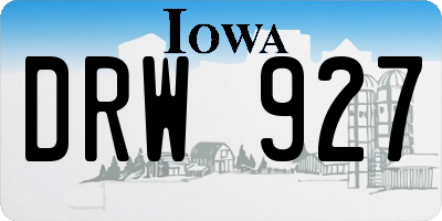 IA license plate DRW927