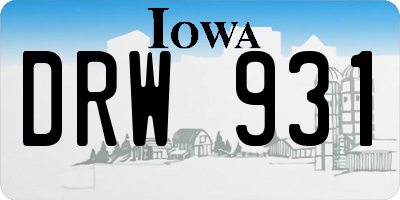 IA license plate DRW931