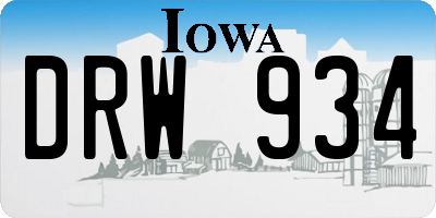 IA license plate DRW934