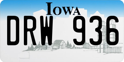 IA license plate DRW936