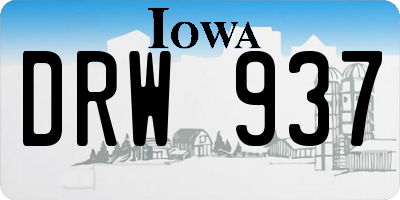 IA license plate DRW937