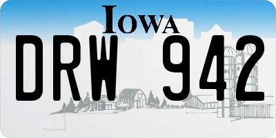 IA license plate DRW942