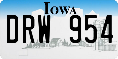 IA license plate DRW954