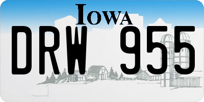 IA license plate DRW955