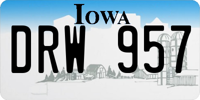 IA license plate DRW957