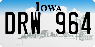 IA license plate DRW964