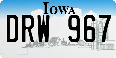 IA license plate DRW967