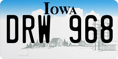 IA license plate DRW968