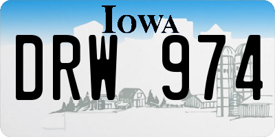 IA license plate DRW974