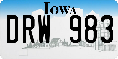IA license plate DRW983