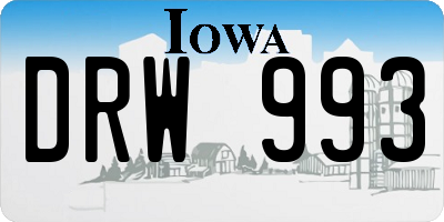 IA license plate DRW993