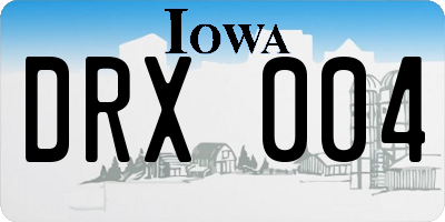 IA license plate DRX004