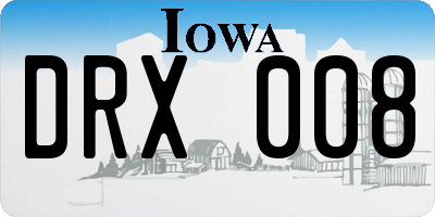 IA license plate DRX008