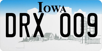 IA license plate DRX009