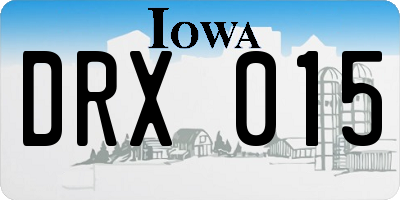 IA license plate DRX015