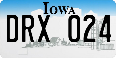 IA license plate DRX024