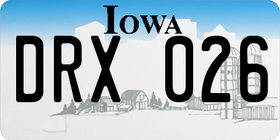 IA license plate DRX026